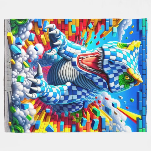 Dinosaurier Fleecedecke (Vorderseite (Horizontal))