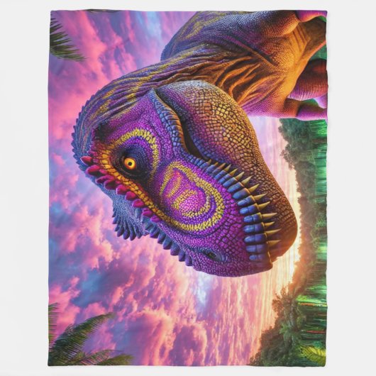 Dinosaurier Fleecedecke (Vorderseite)