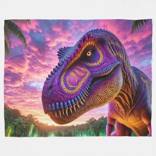 Dinosaurier Fleecedecke (Vorderseite (Horizontal))
