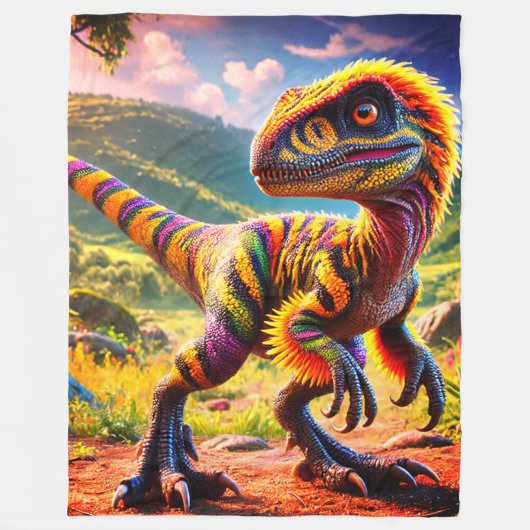 Dinosaurier Fleecedecke (Vorderseite)