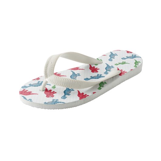 Dinosaurier-Flip-Flops Kinderbadesandalen (Schrägansicht)