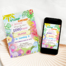 Dinosaurier Floral Glitzer Girl 2. Geburtstag