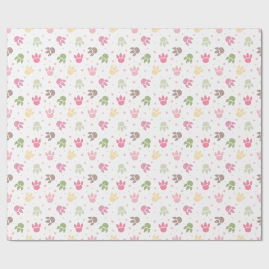 Dinosaurier Footprints Pattern Girl Colorful Paste Geschenkpapier (Flach)