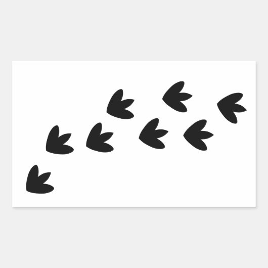 Dinosaurier Footprints Rechteckiger Aufkleber (Vorderseite)