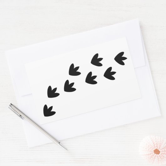 Dinosaurier Footprints Rechteckiger Aufkleber (Umschlag)