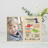 Dinosaurier Foto Geburtstagsinvisionen Einladung (Stehend Vorderseite)