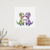 Dinosaurier Friends - Kinderzimmer Wall Art Set fü Poster (Küche)