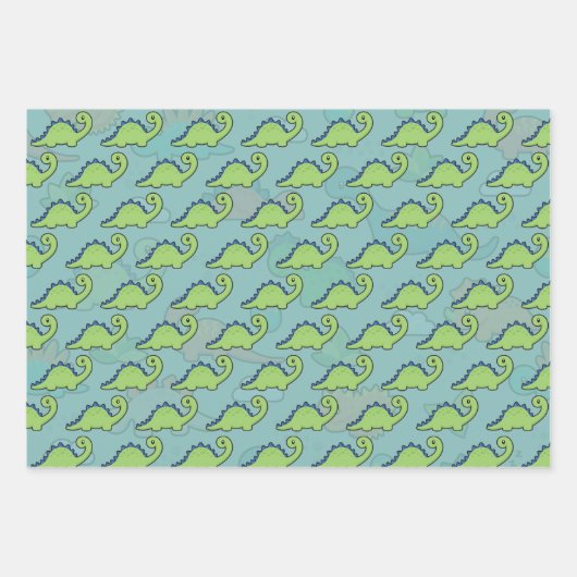 Dinosaurier Fun Wrapping Paper Sheets Geschenkpapier Set (Vorderseite 2)