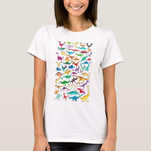 "Dinosaurier für Anfänger" das gepaßte T-Shirt der (Vorderseite)