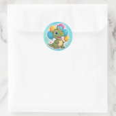 Dinosaurier für Geburtstagsparty Runder Aufkleber (Tasche)