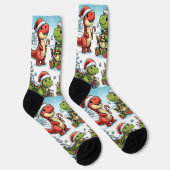 Dinosaurier für Weihnachtssocken für Crews Socken (Rechts)