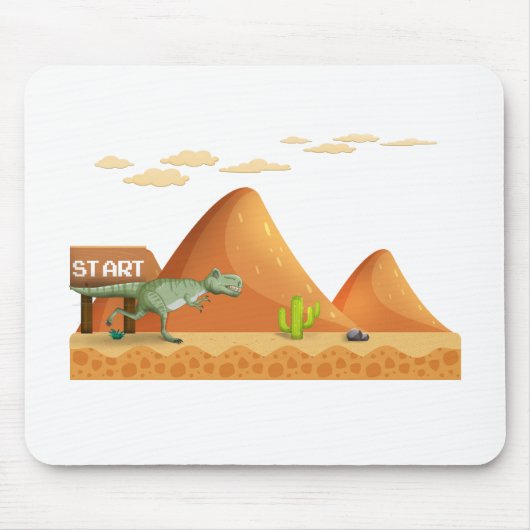 Dinosaurier Game Clouds Design niedlich Mousepad (Vorne)