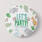 Dinosaurier Gastgeschenk Party Button (Vorderseite)