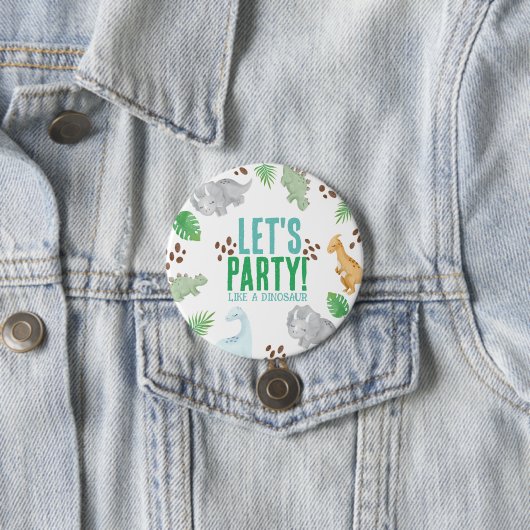 Dinosaurier Gastgeschenk Party Button (Beispiel)