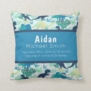 Dinosaurier-Geburts-Notfall-Marine-Kissen-blaues Kissen