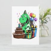 Dinosaurier Geburtstag - 3 Jahre alt Einladung (Stehend Vorderseite)