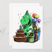 Dinosaurier Geburtstag - 3 Jahre alt Einladung (Vorne/Hinten)