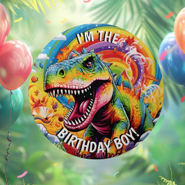 Dinosaurier Geburtstag bunt niedlich Button