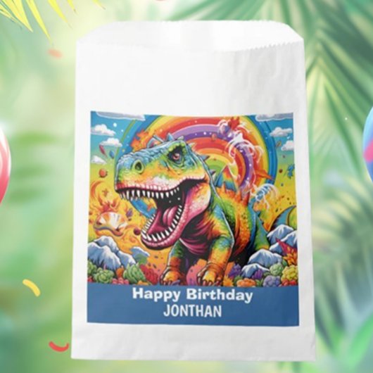 Dinosaurier Geburtstag bunt niedlich Geschenktütchen