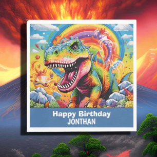 Dinosaurier Geburtstag bunt niedlich Serviette