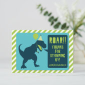 Dinosaurier Geburtstag Danke, Karte (Stehend Vorderseite)