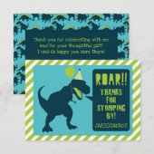 Dinosaurier Geburtstag Danke, Karte (Vorne/Hinten)