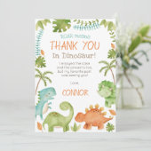 Dinosaurier-Geburtstag danken Ihnen Karten (Stehend Vorderseite)