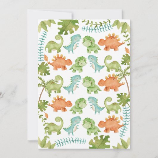 Dinosaurier-Geburtstag danken Ihnen Karten (Rückseite)