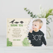 Dinosaurier-Geburtstag danken Ihnen, Party-Jungen Einladung (Stehend Vorderseite)