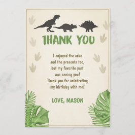 Dinosaurier-Geburtstag danken Ihnen, Party-Jungen Einladung