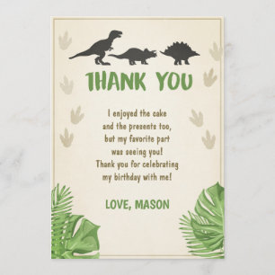 Dinosaurier-Geburtstag danken Ihnen, Party-Jungen Einladung