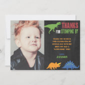 Dinosaurier Geburtstag Dankeschön Karte mit Foto (Vorderseite)