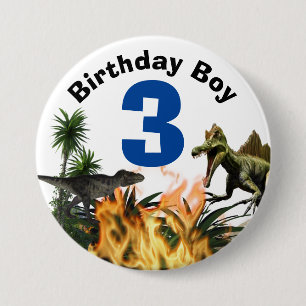 Dinosaurier Geburtstag DIY age t rex prähistorisc Button
