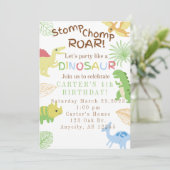 Dinosaurier Geburtstag Einladung (Stehend Vorderseite)