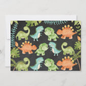 Dinosaurier Geburtstag mit Foto Einladung (Rückseite)