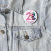 Dinosaurier Geburtstag Pink Button (Beispiel)