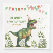 Dinosaurier-Geburtstag Serviette (Vorderseite)