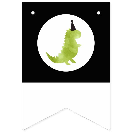 Dinosaurier-Geburtstag stampfen und Chomp Wimpelkette (Zweite Fahne)