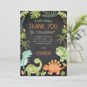 Dinosaurier Geburtstag vielen Dank Einladung (Stehend Vorderseite)