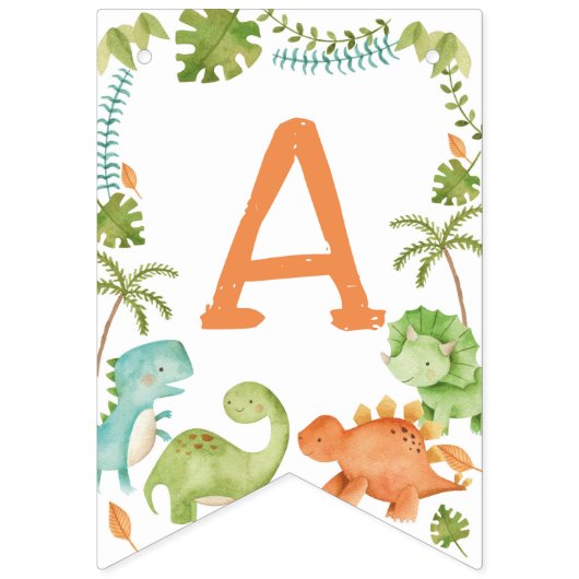 Dinosaurier Geburtstag Wimpelkette (Dritte Fahne)