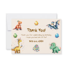 Dinosaurier Geburtstags Danke Karte für Kinder
