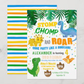 Dinosaurier-Geburtstags-Einladung Einladung (Vorne/Hinten)