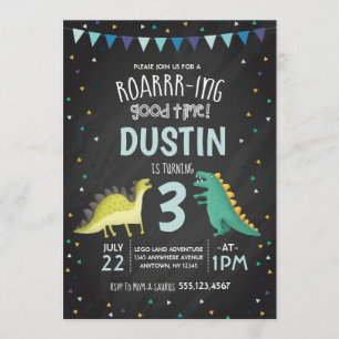 Dinosaurier-Geburtstags-Einladung Einladung