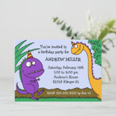 Dinosaurier-Geburtstags-Einladung Einladung (Stehend Vorderseite)