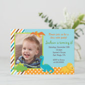 Dinosaurier-Geburtstags-Einladung Einladung (Stehend Vorderseite)