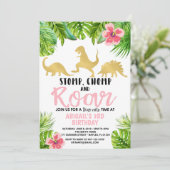 Dinosaurier-Geburtstags-Einladungs-Dino-Einladung Einladung (Stehend Vorderseite)