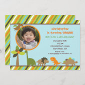 Dinosaurier-Geburtstags-Party Einladung (Vorne/Hinten)