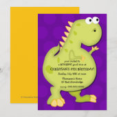 Dinosaurier-Geburtstags-Party Einladung (Vorne/Hinten)