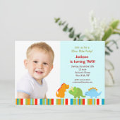 Dinosaurier-Geburtstags-Party Einladungen (Stehend Vorderseite)