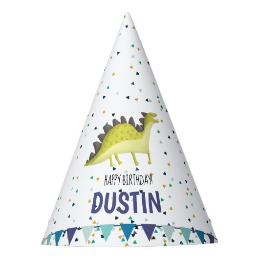 Dinosaurier-Geburtstags-Party-Hut Partyhütchen (Vorderseite)